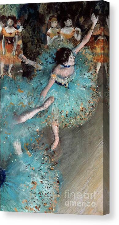 Degas Canvas Print featuring the painting Ballerina on pointe by Edgar Degas