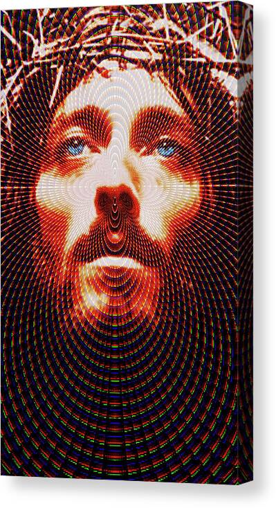 Jesus Canvas Print featuring the digital art Jesus Shaman by J U A N - O A X A C A