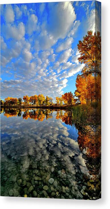 Connected Lakes State Park Canvas Print featuring the photograph Connected Lakes Reflection 21 by Ray Mathis