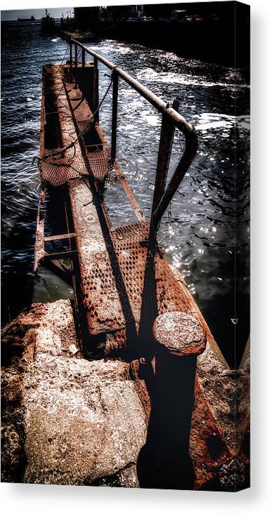 Docking Canvas Print featuring the photograph Docking for rust by Micah Offman