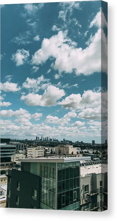 Downtown Los Angeles Picturesque Skyline Canvas Print featuring the photograph Downtown Los Angeles Picturesque Skyline by Jera Sky