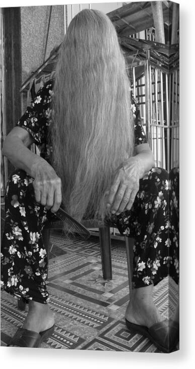 Hair Canvas Print featuring the photograph Faceless by Robert Bociaga