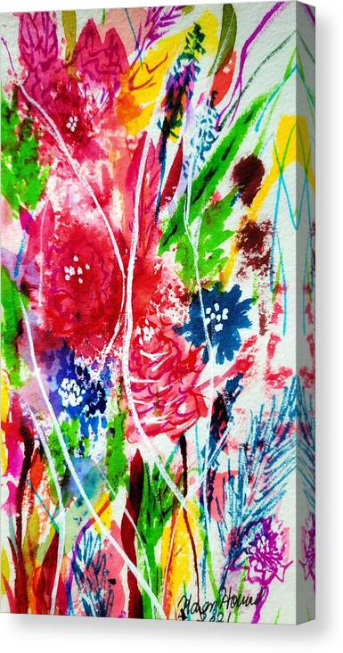 Flower Canvas Print featuring the painting Flower Garden by Shady Lane Studios-Karen Howard