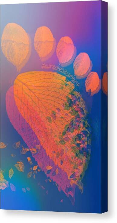 Footprints Canvas Print featuring the photograph FOOTPRINTS Happy Colors by Auranatura Art
