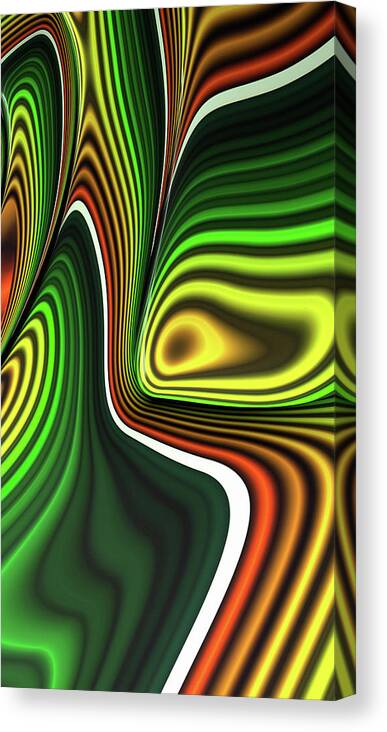 Fractal Canvas Print featuring the digital art Fruit Stripes Fractal Abstract by Shelli Fitzpatrick