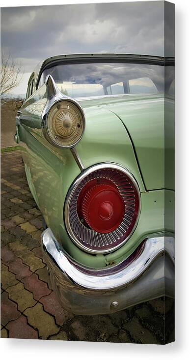 Green Canvas Print featuring the photograph Green Ford by M Kathleen Warren