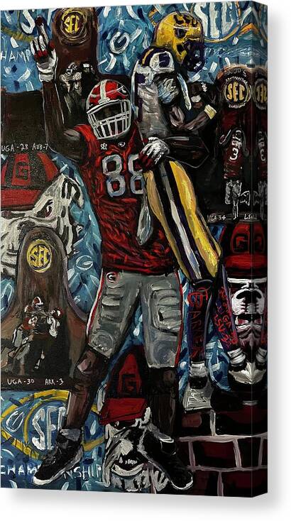 Jalen Carter Canvas Print featuring the painting Jalen Carter by Chad Barker