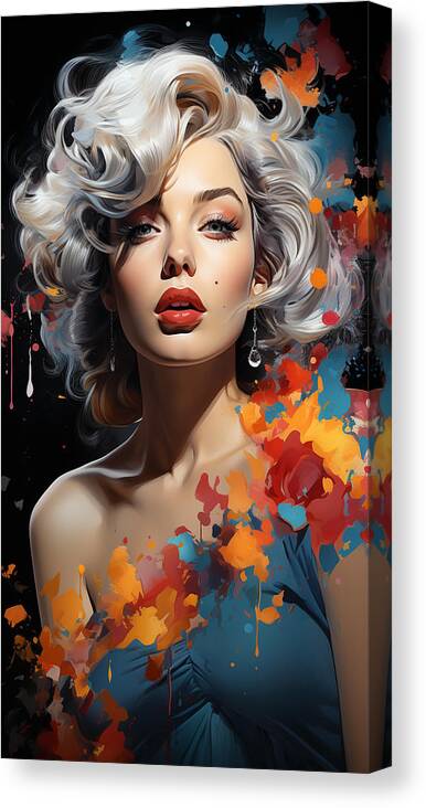 Marilyn Monroe Canvas Print featuring the mixed media Marilyn Monroe #1 by Marvin Blaine