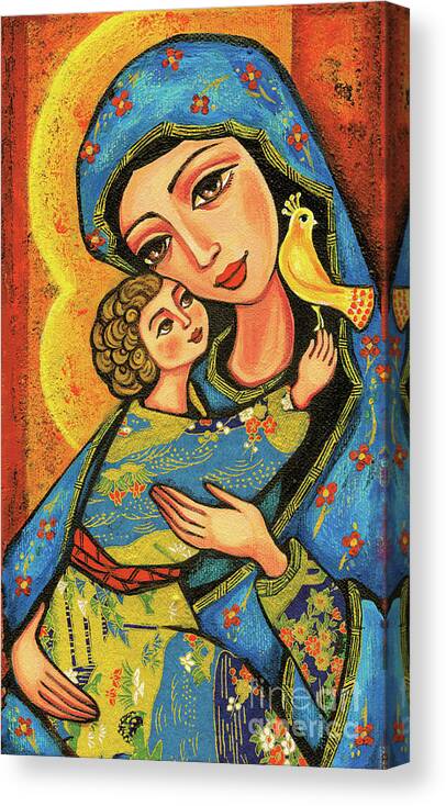 Mother And Child Canvas Print featuring the painting Mother Temple by Eva Campbell