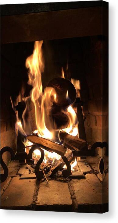 All Canvas Print featuring the digital art Old Fire Place 2 KN24 by Art Inspirity