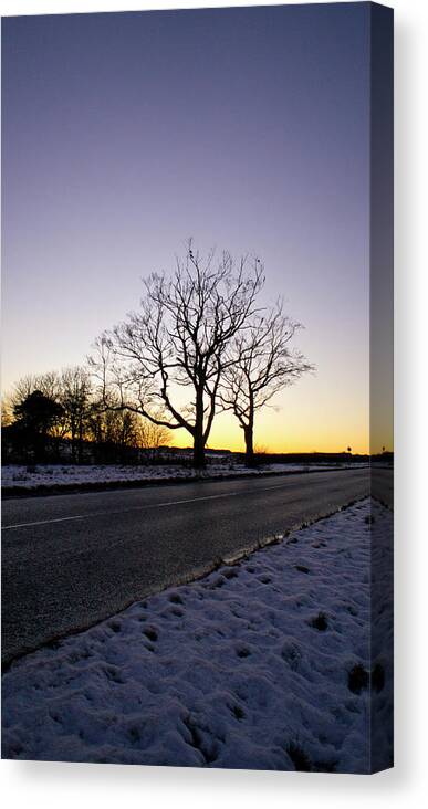 Winter Canvas Print featuring the photograph On the Road to Home by Elena Perelman