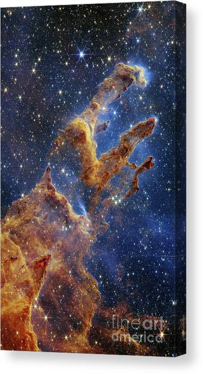 M16 Canvas Print featuring the photograph Pillars of Creation, JWST image by Science Photo Library