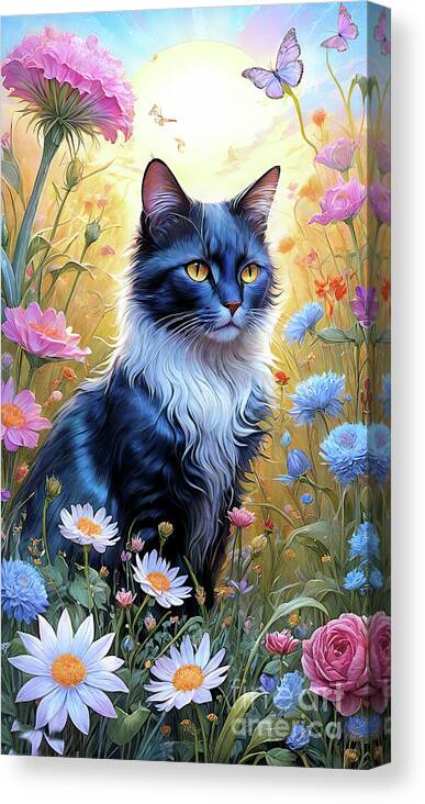 Cat Canvas Print featuring the photograph Sitting Pretty by Elaine Manley