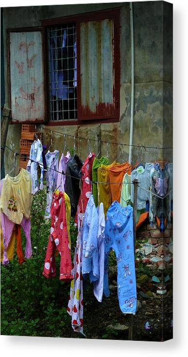 Clothes Canvas Print featuring the photograph Street photography, Vietnam by Robert Bociaga