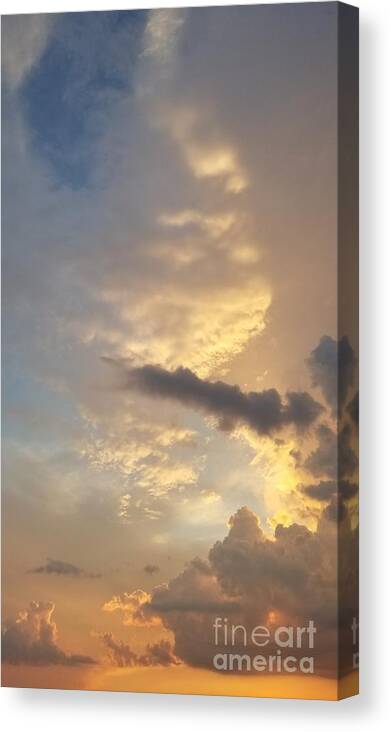 Orange Clouds Photography Canvas Print featuring the photograph Summer Sky by Expressions By Stephanie