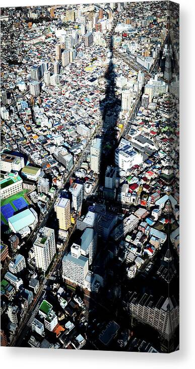 Buildings Canvas Print featuring the photograph Tokyo Shadow by Bill Chizek
