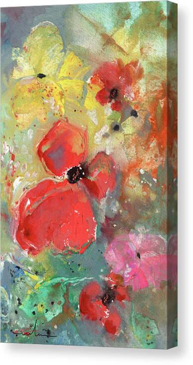 Flowers Canvas Print featuring the painting Wild Flowers 19 by Miki De Goodaboom