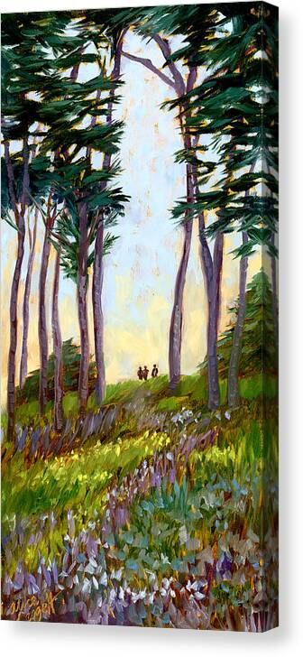Park Canvas Print featuring the painting A Walk in the Park by Alice Leggett