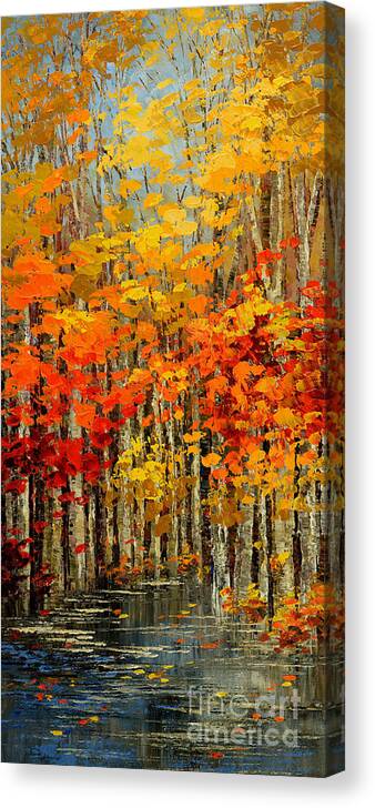 Forest Canvas Print featuring the painting Autumn Banners by Tatiana Iliina