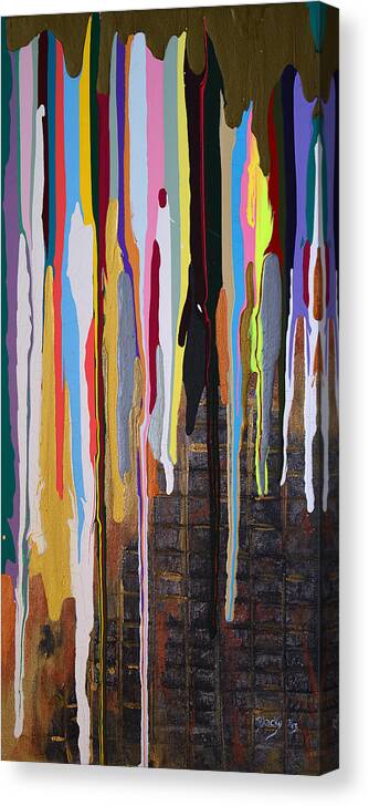 Bold Abstract Canvas Print featuring the painting Battle by Donna Blackhall