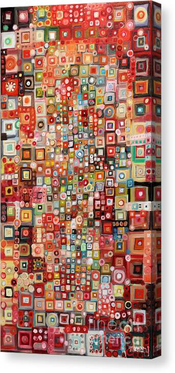 Red Canvas Print featuring the painting Bio Genetics Series Gum Ball Machiene by Manami Lingerfelt