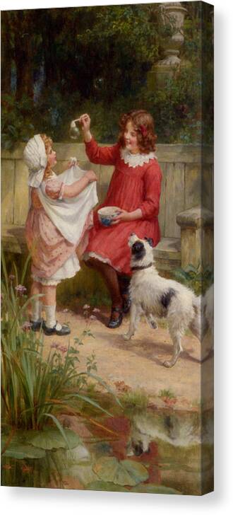George Sheridan Knowles Canvas Print featuring the painting Bubbles by George Sheridan Knowles