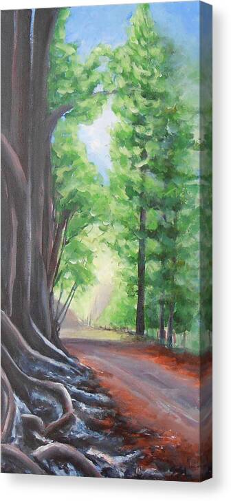 Landscape Canvas Print featuring the painting Faraway by Jane See