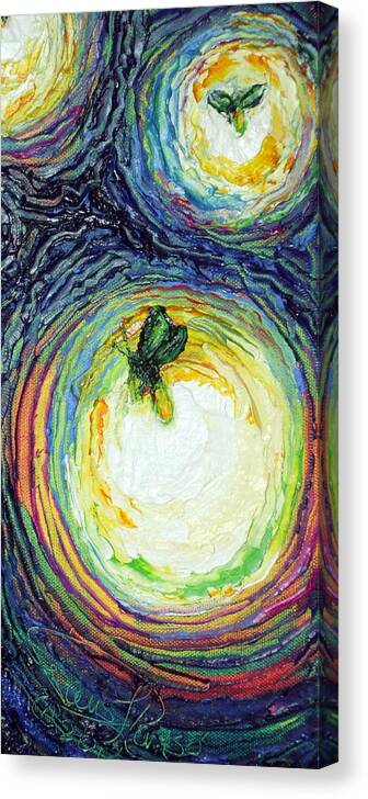 Firefly Canvas Print featuring the painting Fireflies at Night II by Paris Wyatt Llanso