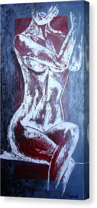 Nude Canvas Print featuring the painting Getting ready by Sunel De Lange