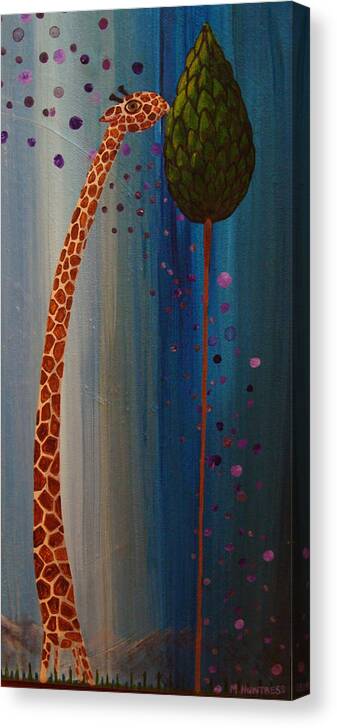Giraffe Canvas Print featuring the painting Giraffe by Mindy Huntress