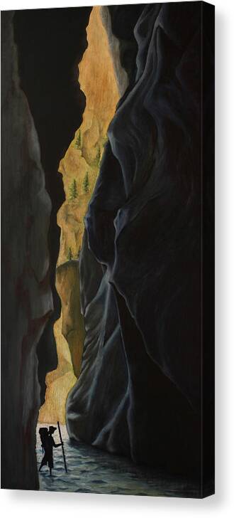 The Narrows Canvas Print featuring the painting Inside the Narrows by Krista Wargo