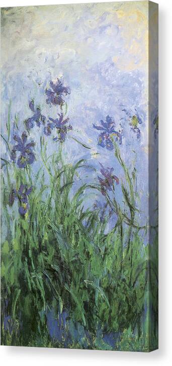 Irises Canvas Print featuring the painting Irises by Claude Monet