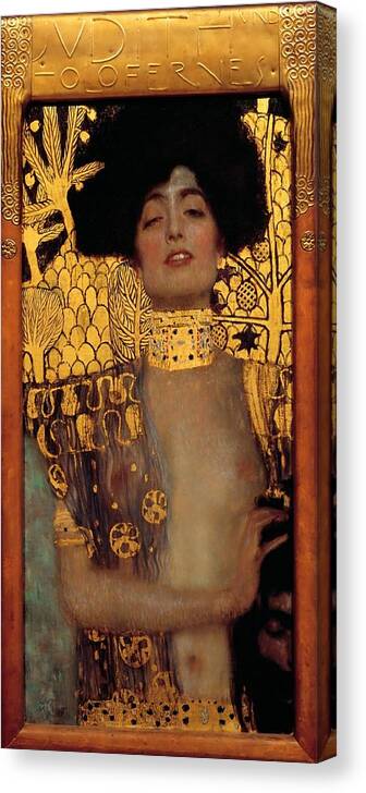 Gustav Klimt Canvas Print featuring the painting Judith And The Head Of Holofernes by Gustav Klimt