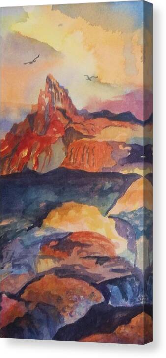Rocks Canvas Print featuring the painting Natures Palette by Ellen Levinson