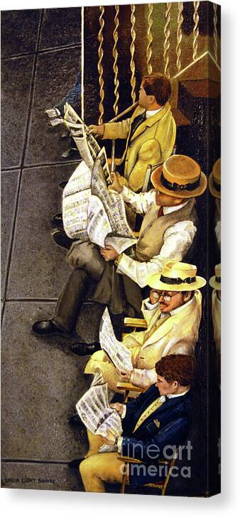 Newspaper Canvas Print featuring the painting New York Times by Linda Simon