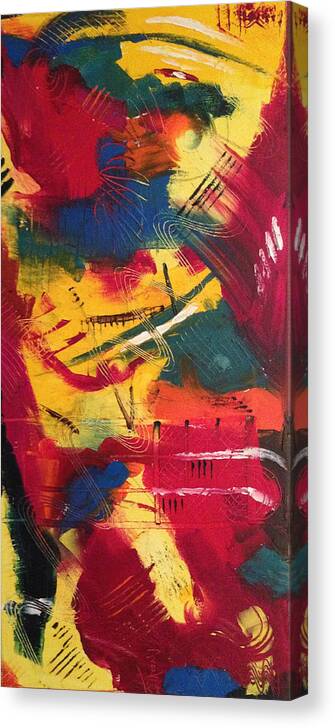 Palette Knife Canvas Print featuring the painting Struggle by Anupam Rajan