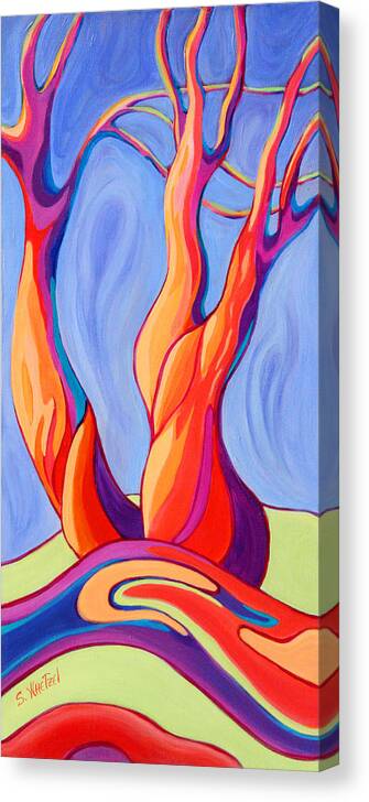 Trees Canvas Print featuring the painting Terpsichore Tribute by Sandi Whetzel