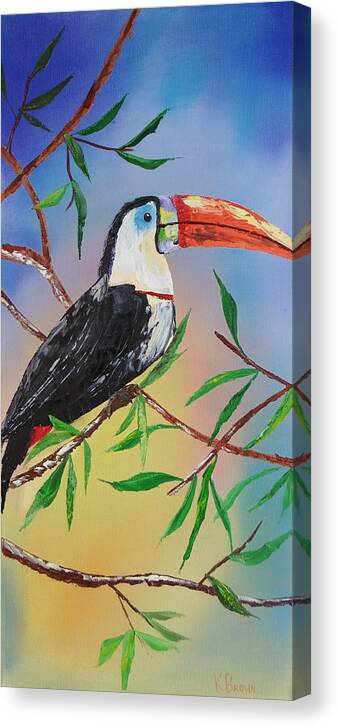 Toucan Paintings Canvas Print featuring the painting Toucan by Kevin Brown