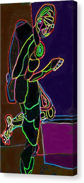 Man Canvas Print featuring the mixed media Neon Man by Ian MacDonald