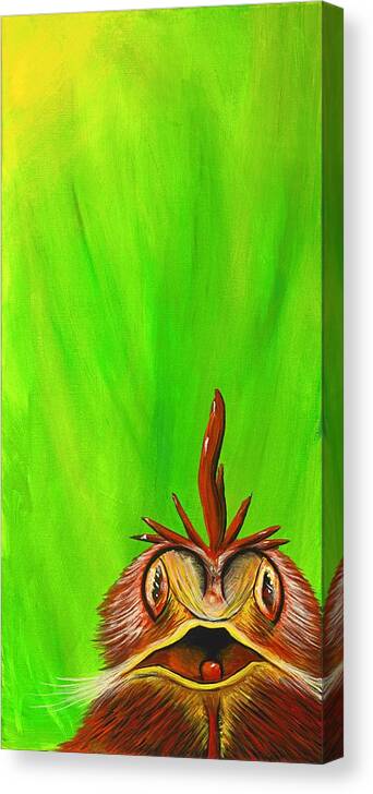 Child Canvas Print featuring the painting Rooster by David Junod