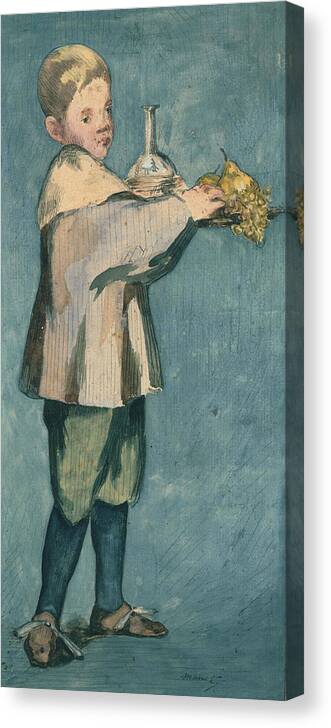 French Painters Canvas Print featuring the painting Boy Carrying a Tray by Edouard Manet