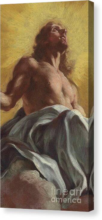 Jesus Christ Canvas Print featuring the painting Christ in Glory Detail by Il Baciccio