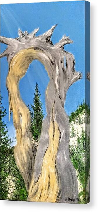 Nature Canvas Print featuring the painting Church Window by Kevin Daly