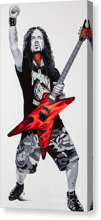 Darrell Abbott Canvas Print featuring the painting Dimebag Forever by Igor Postash