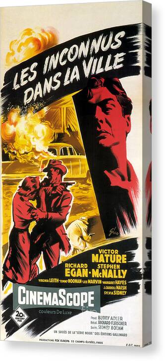 Film Canvas Print featuring the painting Film Noir Poster  Violent Saturday by Vintage Collectables