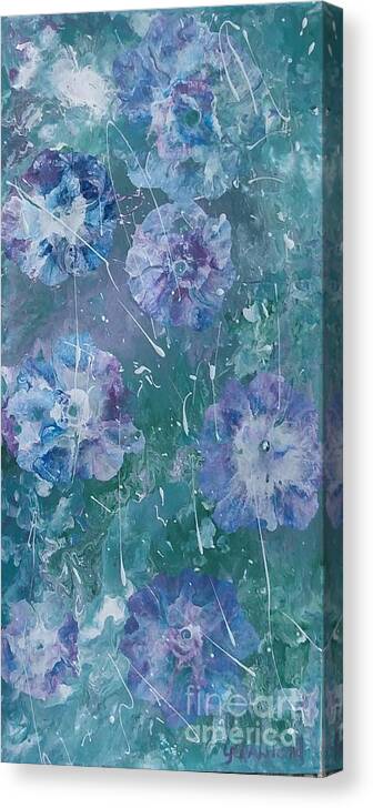 Floral Canvas Print featuring the painting Flower in Blue by Lori Jacobus-Crawford