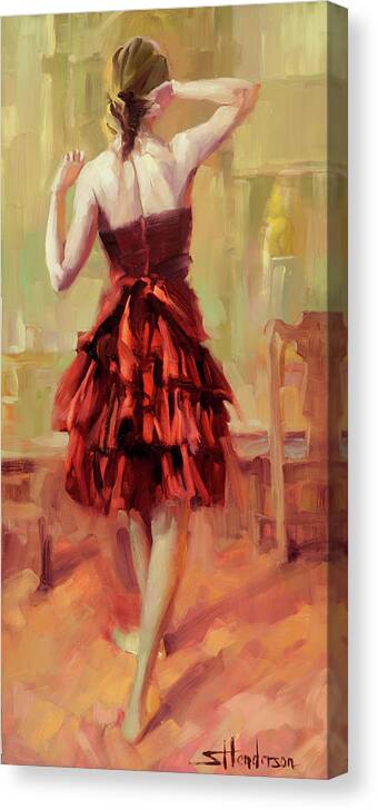 Dancer Canvas Print featuring the painting Girl in a Copper Dress III by Steve Henderson