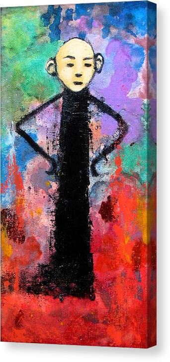 Figure Canvas Print featuring the painting Man With Arms Akimbo by Pauline Lim