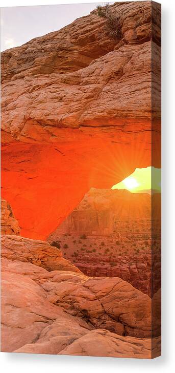 Canyonlands Canvas Print featuring the photograph Mesa Rising Left by Ryan Moyer