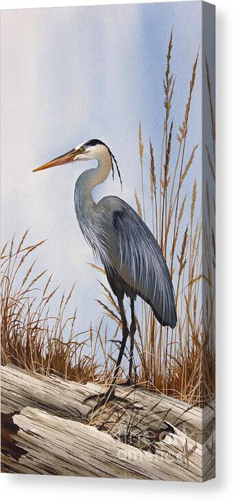 Heron Canvas Print featuring the painting Nature's Gentle Beauty by James Williamson